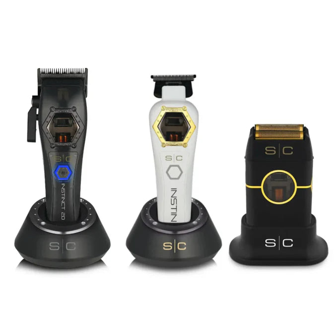 StyleCraft Instinct Metal Edition Clipper, Trimmer & Double-Foil Shaver Combo (SC611M + SC410M + SC807)