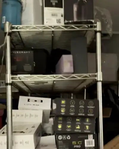 Professional grooming products stored at the Pro Clipper Depot home-based operation in Merrick, New York